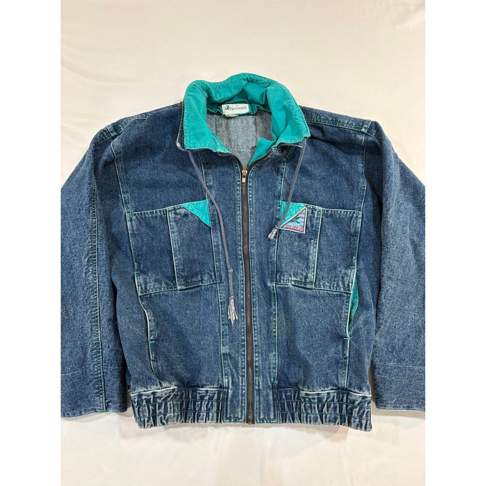 VTG 90s Sportables Beach Club Denim Coat Jacket